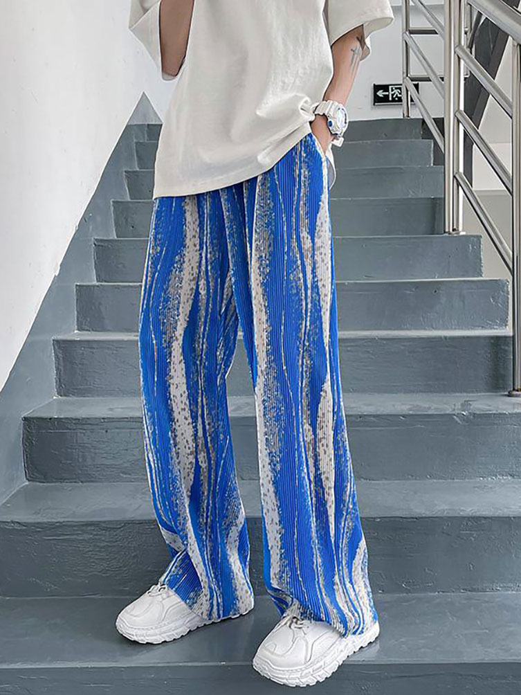 Street Fashion Korea - Pantalon Baggy d'été en soie glacée