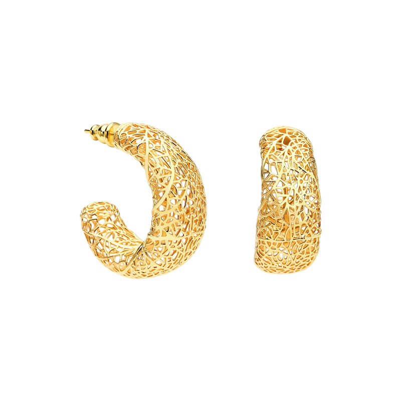 Street Fashion Website - IVOG Boucles d'oreilles creuses en forme