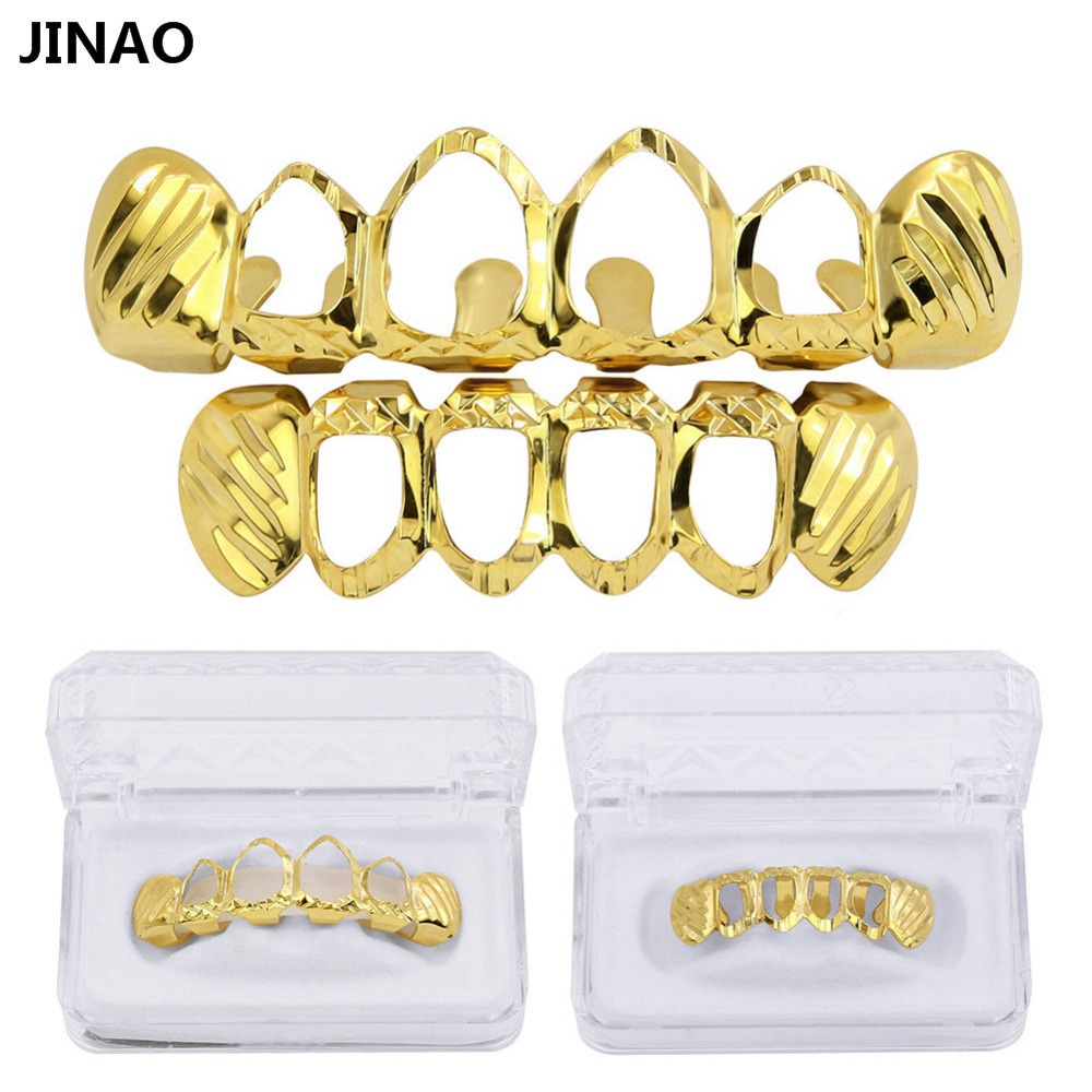 Street Fashion Jewelry - JINAO-Ensemble de grillz coupé en D,