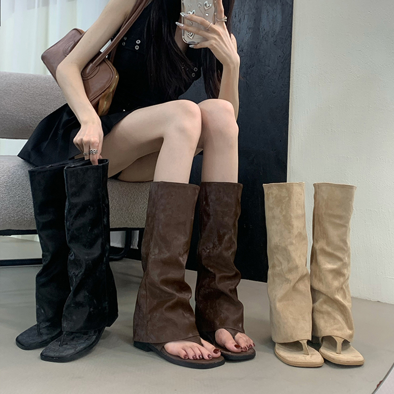 Street Fashion Korea - Bottes ajourées pour femmes, style coréen,