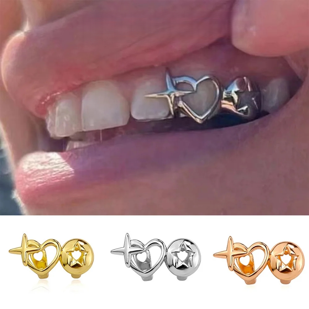 Street Fashion Jewelry - Punk Hip Hop creux coeur dents