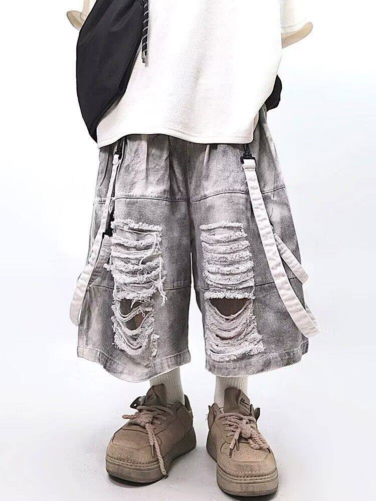 Street Fashion American - Shorts déchirés pour hommes style hip-hop