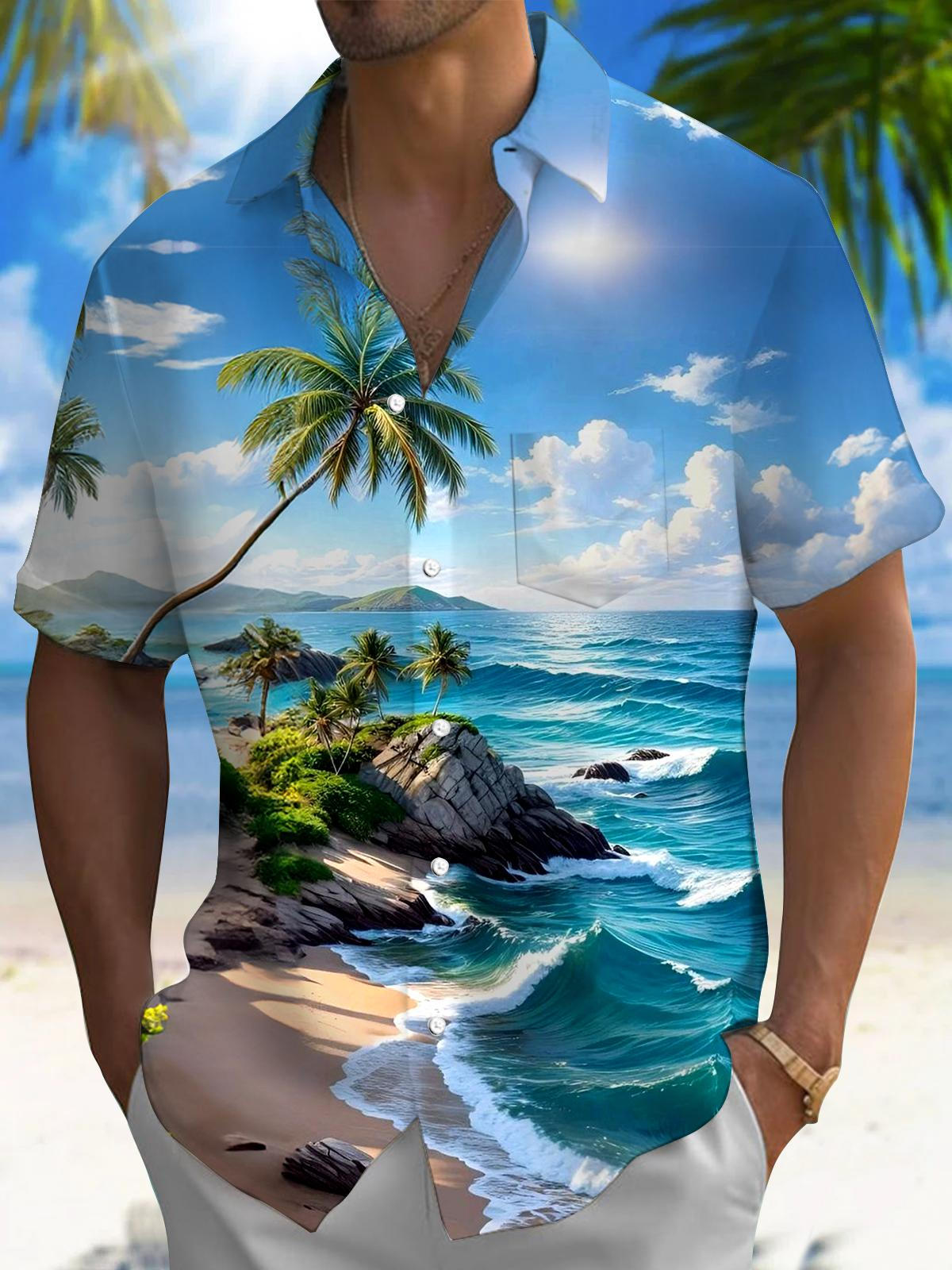 Street Fashion Walking - Nouvelle chemise boutonnée à manches courtes