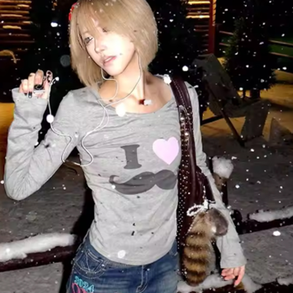 T-shirt japonais Y2K à imprimé - Street Fashion Korea avis et prix