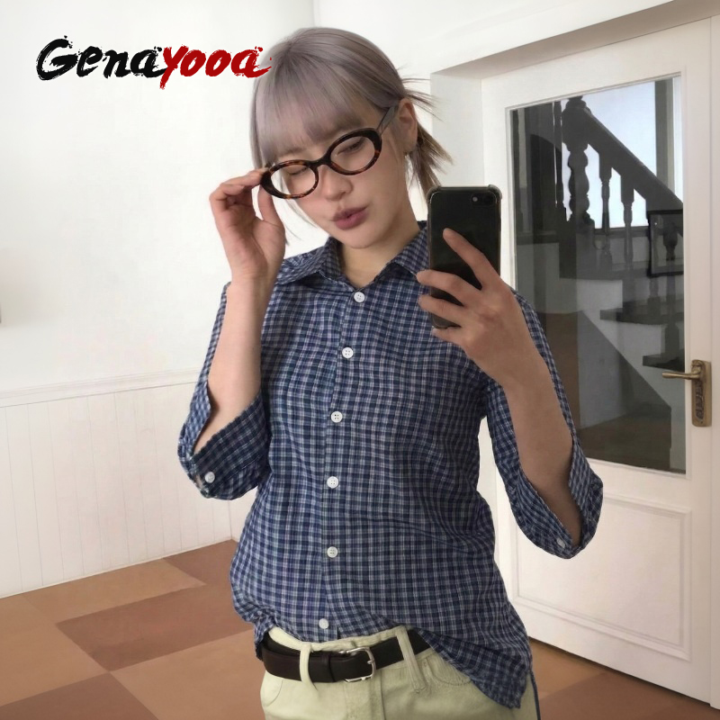 Genayooa Y2k chemise à carreau - Street Fashion Korea avis et prix