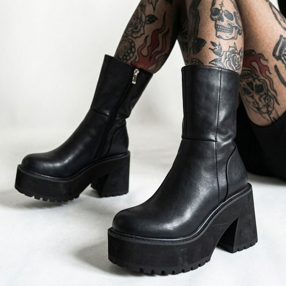Bottes de combat à plateforme  - Street Fashion Punk avis et prix