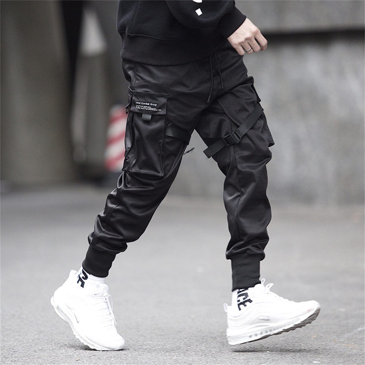 Pantalon Cargo Hip Hop noir, p - Street Fashion Korea avis et prix