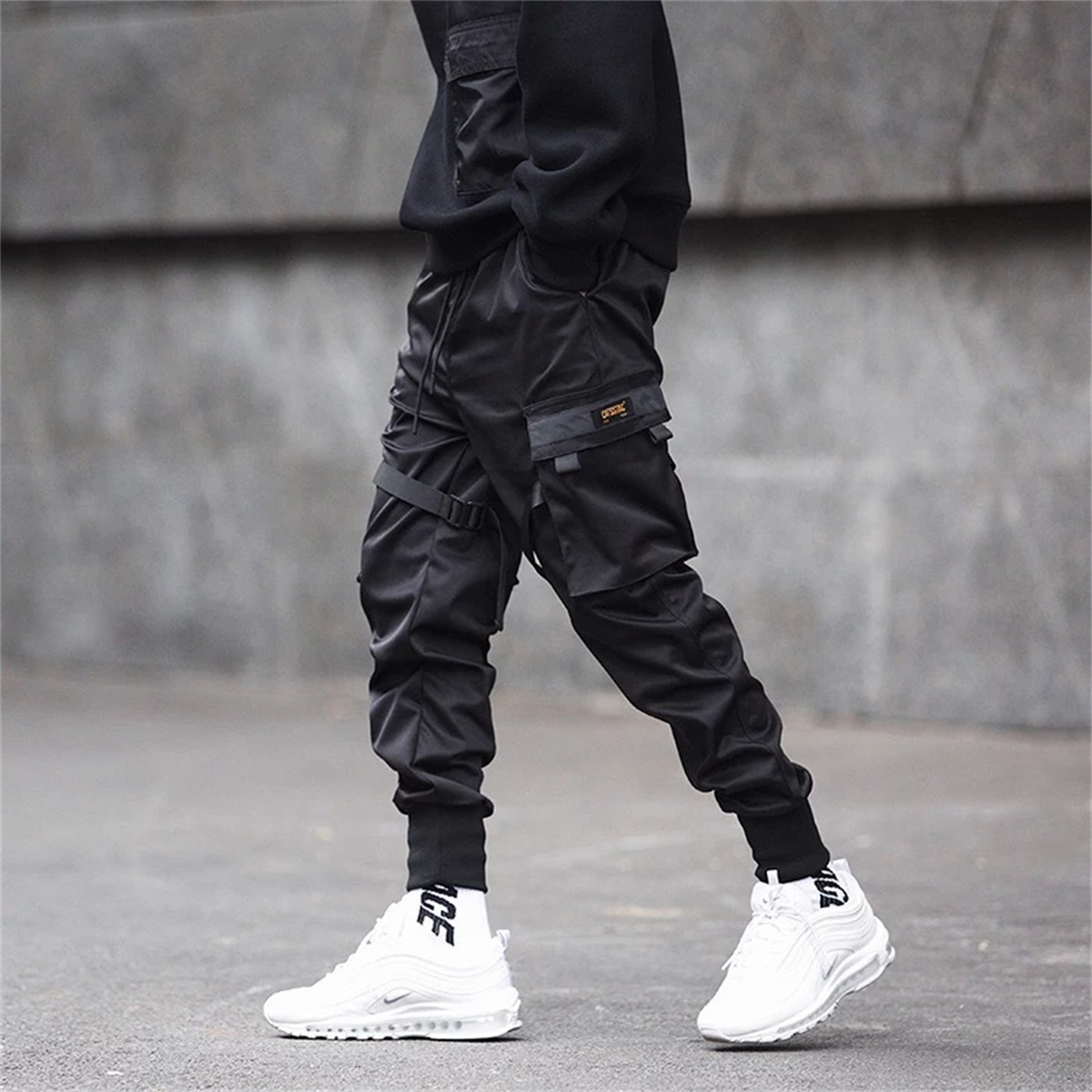 Pantalon Cargo Hip Hop noir, p - Street Fashion Korea avis et prix
