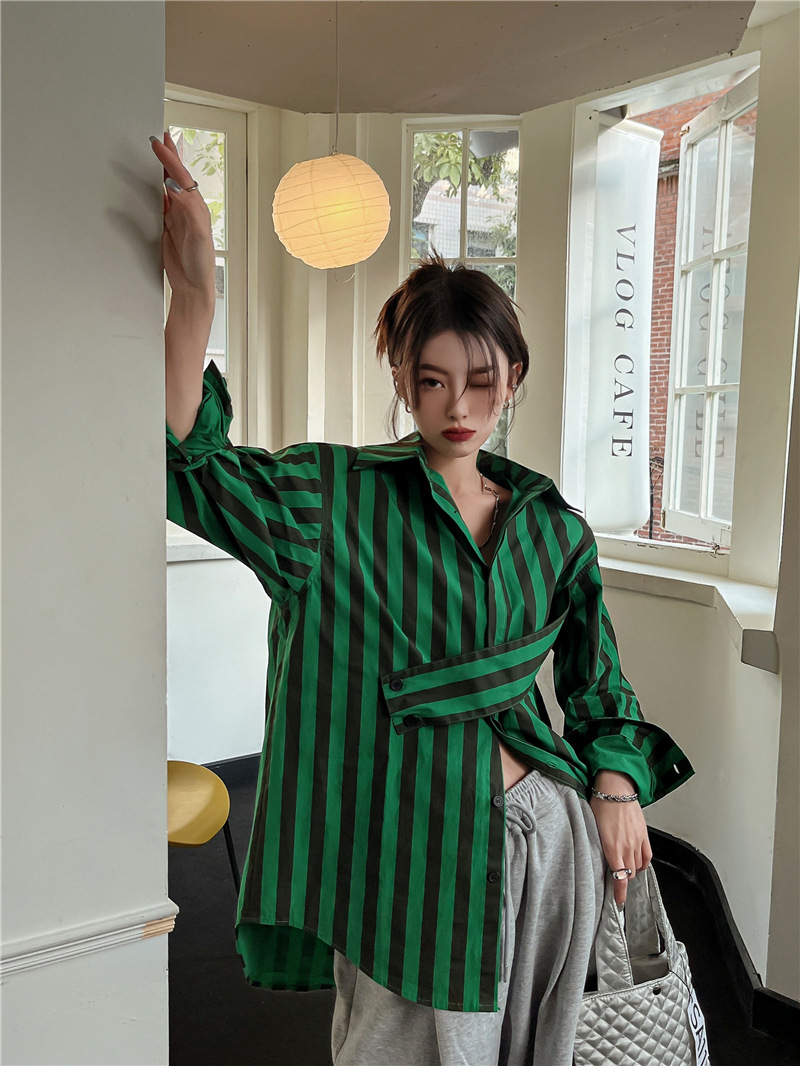 Chemise à rayures coréennes av - Street Fashion Korea avis et prix