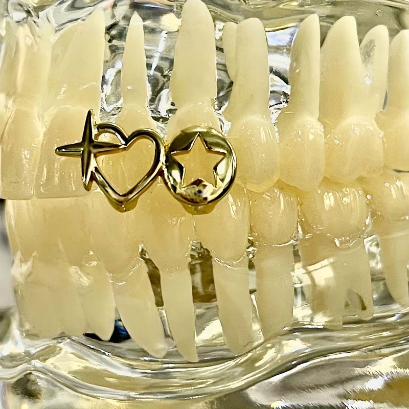 Punk Hip Hop creux coeur dents - Street Fashion Jewelry avis et prix